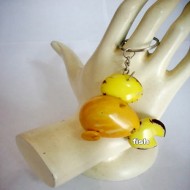 Lot 50 Tagua chunky Beads Keychains, Assorted Images