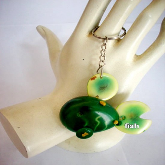 24 Key Rings Chains Handmade Tagua Nut Beads Assorted Images