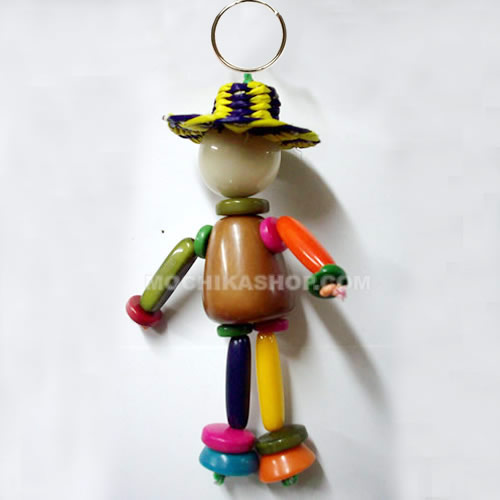 12 Key Rings Chains Handmade Tagua Nut Beads Straw Hat Designs