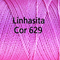 Linhasita Bright Pink Color - Waxed Thread Cone , Spools 100% Polyester Cord