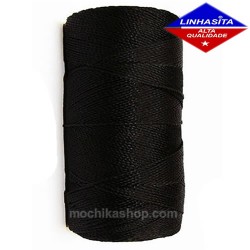 Linhasita Black Color - Waxed Thread Cone , Spools 100% Polyester Cord