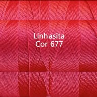 Linhasita Bright Red Color - Waxed Thread Cone , Spools 100% Polyester Cord