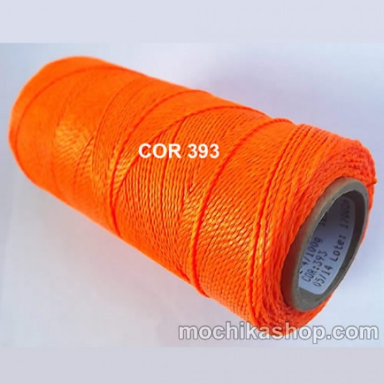 Linhasita Orange Neon Color - Waxed Thread Cone , Spools 100% Polyester Cord