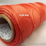 Linhasita Coral Orange Color - Waxed Thread Cone , Spools 100% Polyester Cord