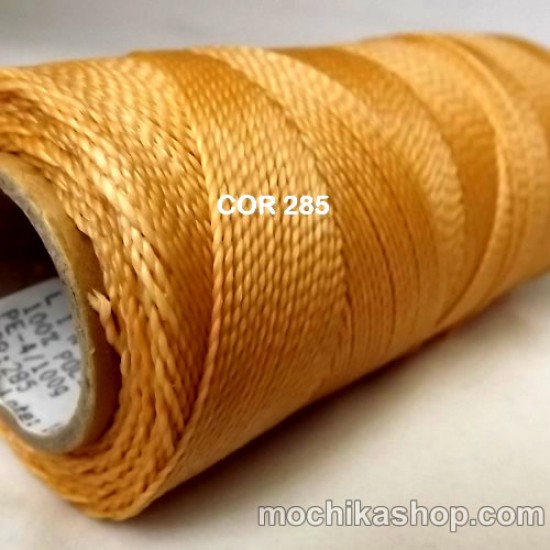 Linhasita Gold Yellow Color - Waxed Thread Cone , Spools 100% Polyester Cord