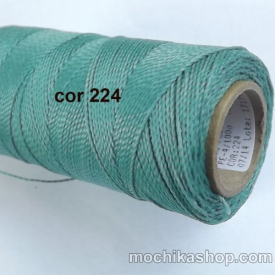 Linhasita Green Aqua Color - Waxed Thread Cone , Spools 100% Polyester Cord