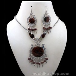 06 Beautiful Medallions Necklaces handmade Peruvian Semi Precious Stone