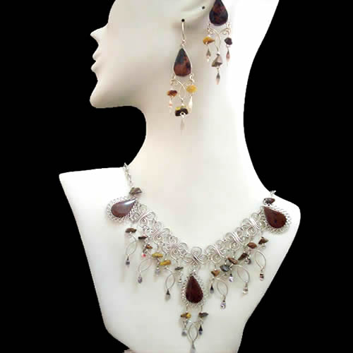 24 Wholesale Amazing Stone Sets Necklaces Handmade & Earrings 