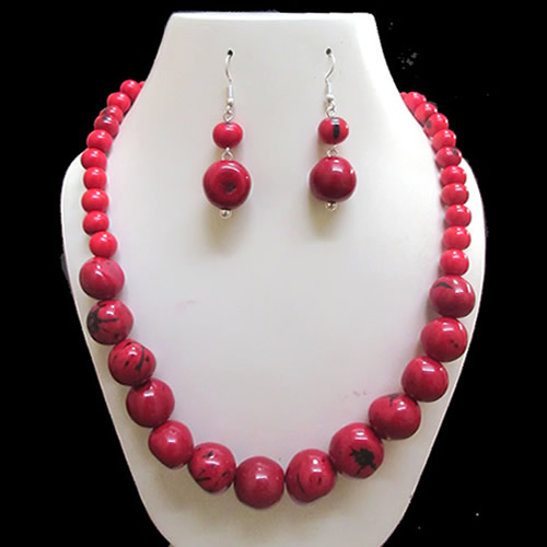 12 Wholesale Handmade Bombona Beads Sets Necklaces and Acai Seed