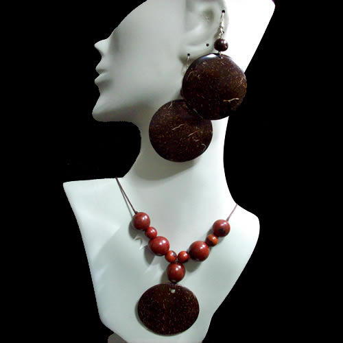50 Wholesale Nice  Coconut Sets Necklaces Natural Color Design