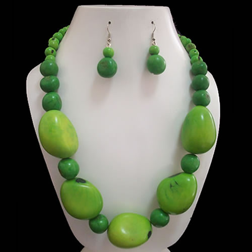 Lot 24 Wholesale Tagua Sets Necklaces with Bombona Seed Beads