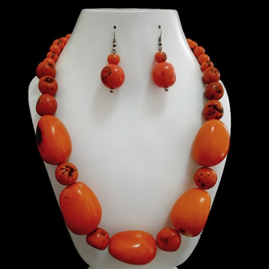 Lot 50 Wholesale Tagua Sets Necklaces with Bombona Seed Beads