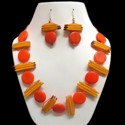 06 Beautiful Wholesale Handmade Tagua Sets Necklaces, Button Design