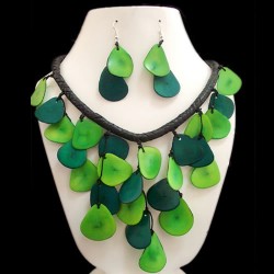 06 Pretty Tagua Chips Slices Set Choker Necklaces