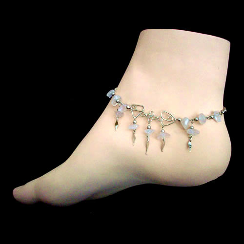 06 Pretty  Cascajo Stone Anklets, Mixed Designs & Stone Colors