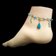 06 Beautiful Peruvian Stone Anklets, Assorted Design & Stone Colors