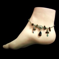 12 Pretty Peruvian Stone Anklets,Mixed Design & Colors