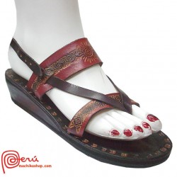 Amazing Toe Strap Leather Ethnic Women Sandals, Roman Design 