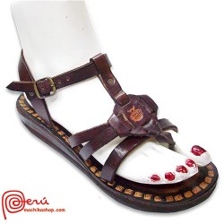 Pretty Toe Strap Leather Women & Men Sandals, Roman Design