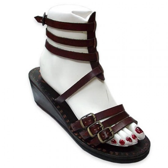 Cute Ankle Wrap Sandals Handmade of Leather, Gladiator Design