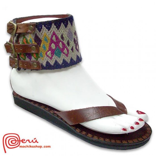 Gorgeous Peruvian Andean Leather Sandals Anklet Design Model 01