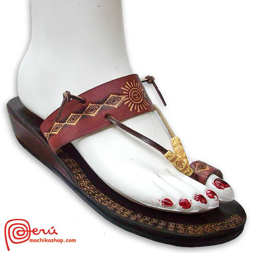 Ethnic Toe Strap Leather Women Sandals, Roman Design
