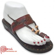 Gorgeous Toe Strap Leather Ethnic Women Sandals, Roman Design